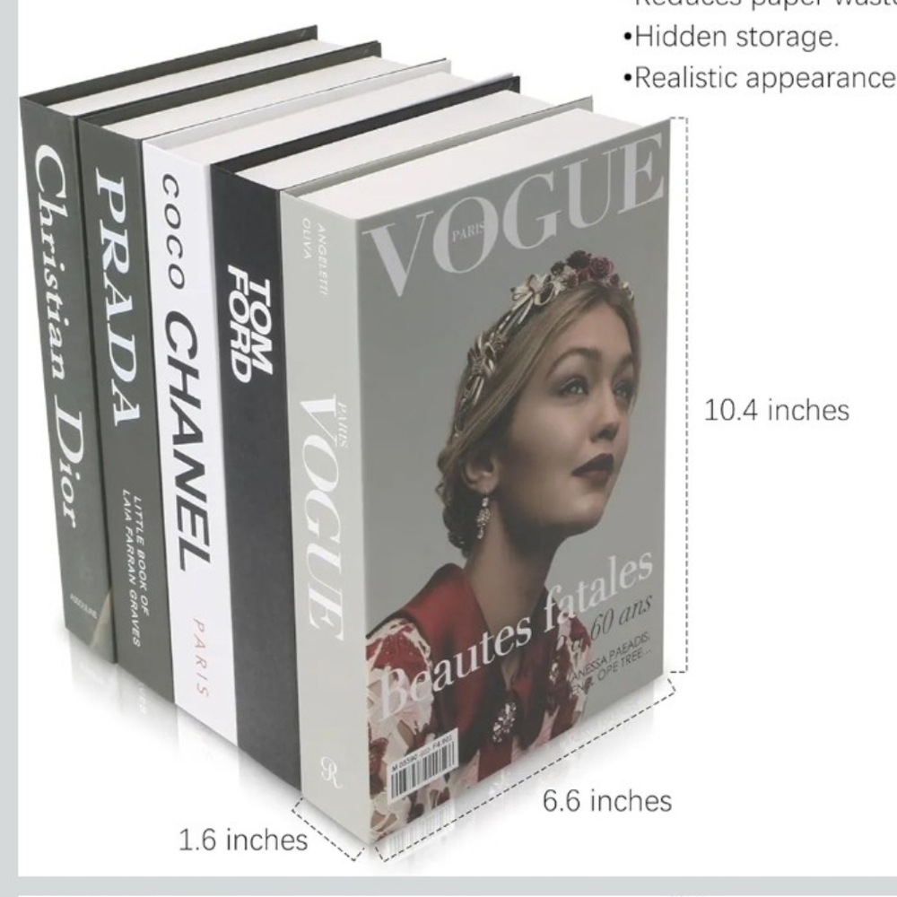 5 Faux Books Designer Fake Coffee Table Books /Boxes Gift Boxes, New Open - Picture 2 of 8